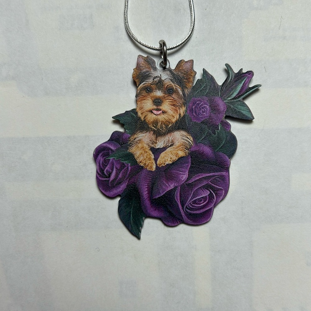 Yorky mom necklace and earrings